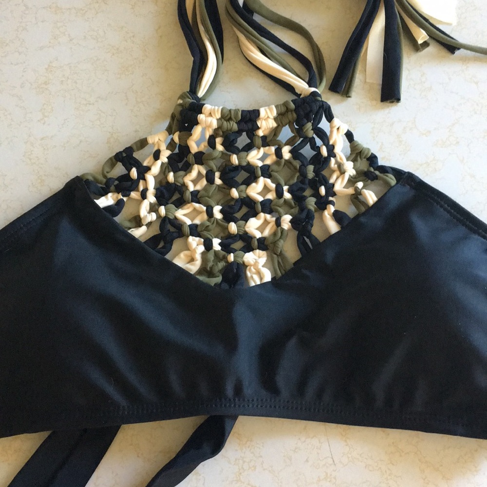 Halter style bathing suit top